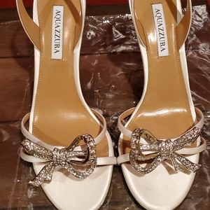SOLD SOLD!! Aquazzura Babe 90MM Satin Bow Sandals